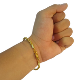 Pulseira Baiano - 5mm - Fecho Bomba - Banhado a Ouro 18k