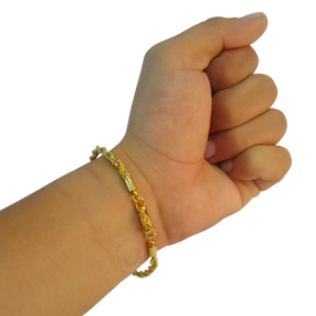 Pulseira Baiano - 5mm - Fecho Bomba - Banhado a Ouro 18k