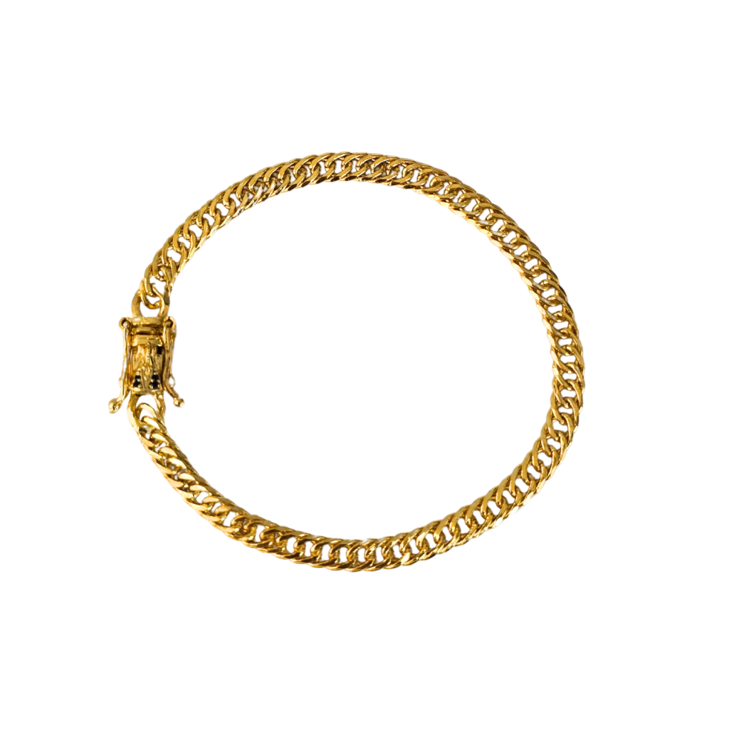 Pulseira Grumet 5mm Fecho Santa Banhado A Ouro 18k