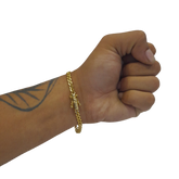 Pulseira Grumet Zíper 5mm Banhado a Ouro 18k