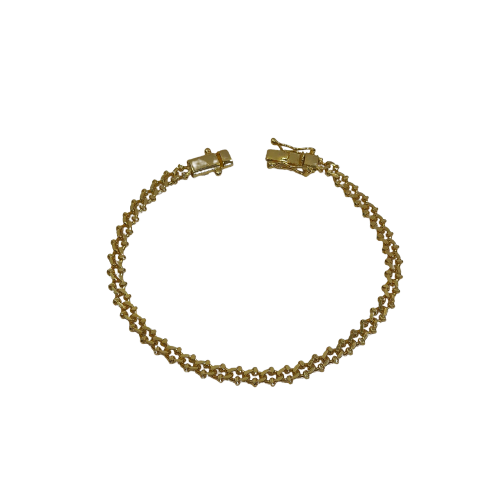 Pulseira Grumet Zíper 5mm Banhado a Ouro 18k