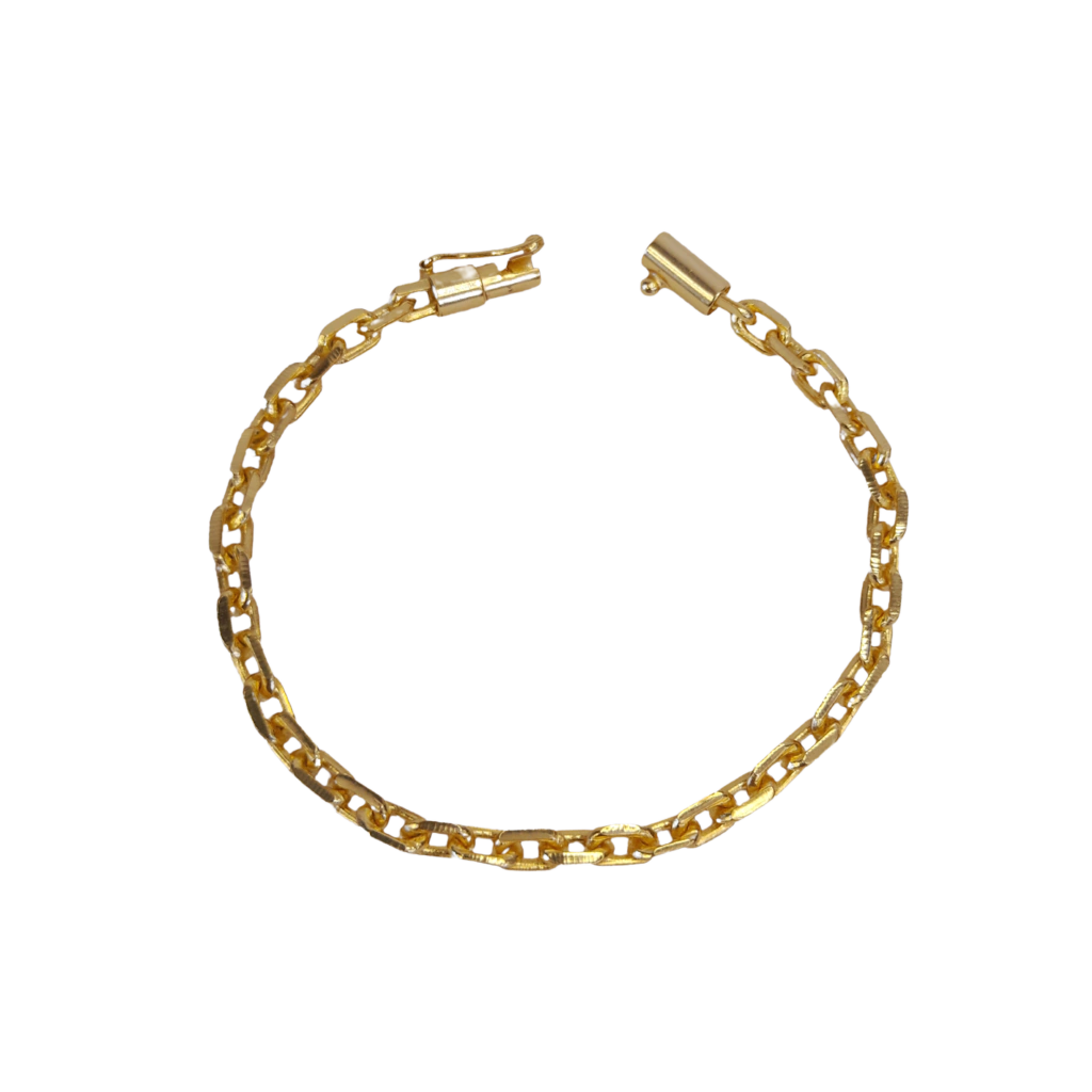 Pulseira Cadeado 6mm Banhado a Ouro 18k