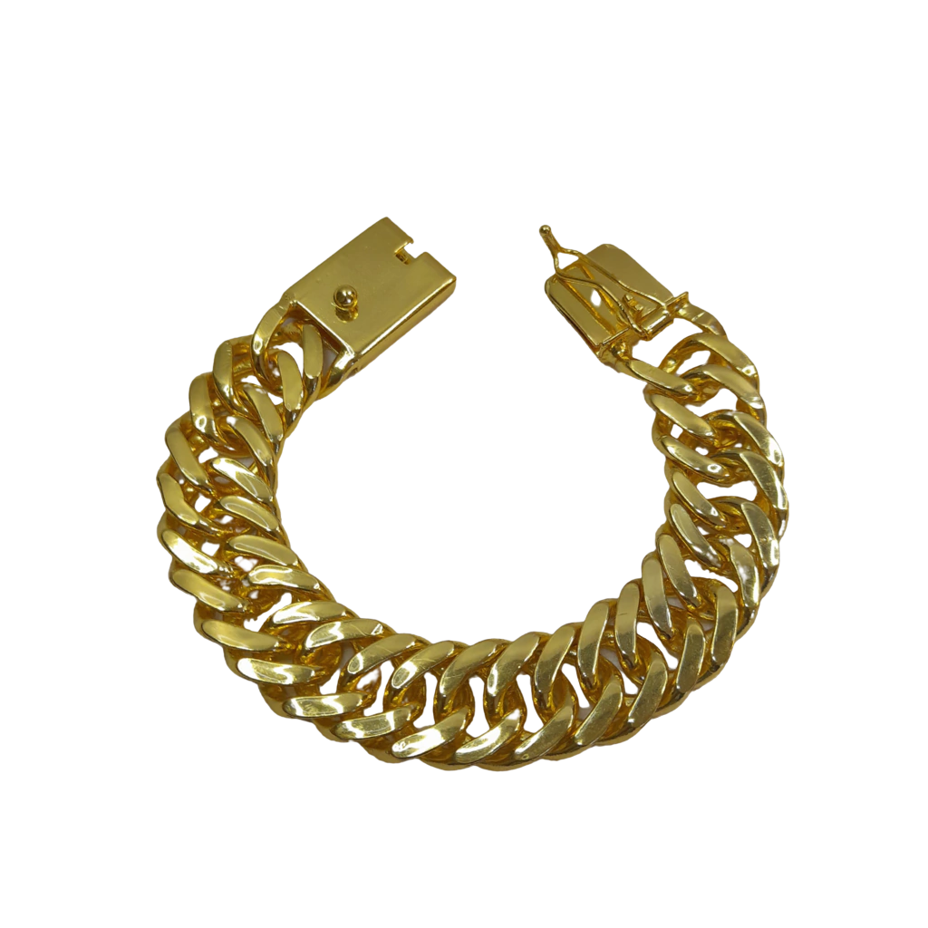 Pulseira Grumet Lacraia 20mm Banhado a Ouro 18k