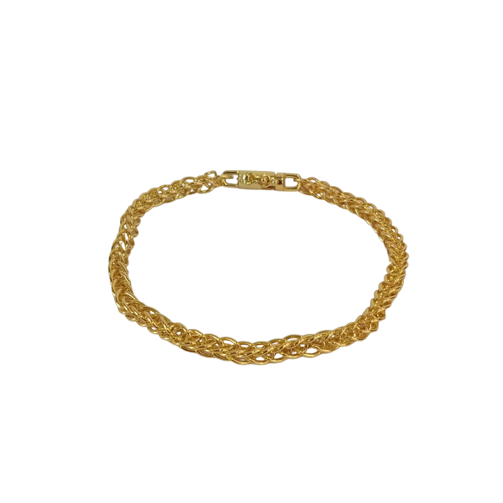 Pulseira Peruano 6mm Banhado A Ouro 18k