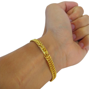 Pulseira Grumet Duplo 8mm Banhado A Ouro 18k