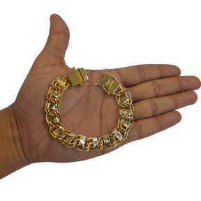 Pulseira Dubai 15mm Banhado a Ouro 18k