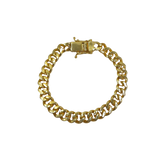Pulseira Pitbull Grumet 10mm Fecho Duplo Banhado a Ouro 18k