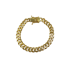 Pulseira Pitbull Grumet 10mm Fecho Duplo Banhado a Ouro 18k