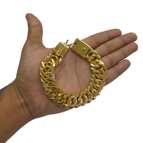 Pulseira Grumet Lacraia 20mm Banhado a Ouro 18k