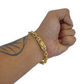 Pulseira Cadeado - 9mm - Fecho Gaveta - Banhado a Ouro 18k