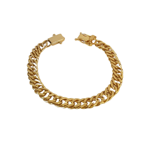 Pulseira Grumet 10mm Fecho Duplo Banhado a Ouro 18k