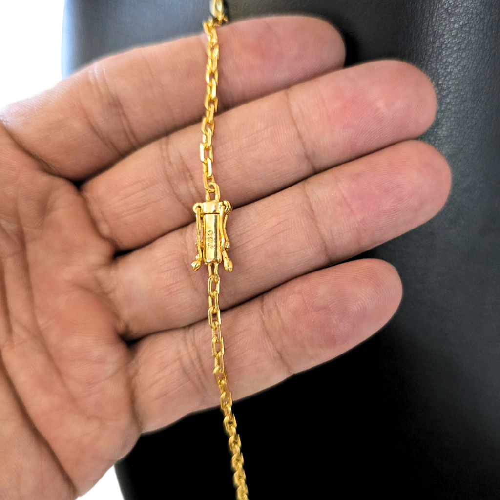 Cordão Cadeado 2mm Banhado a Ouro 18k