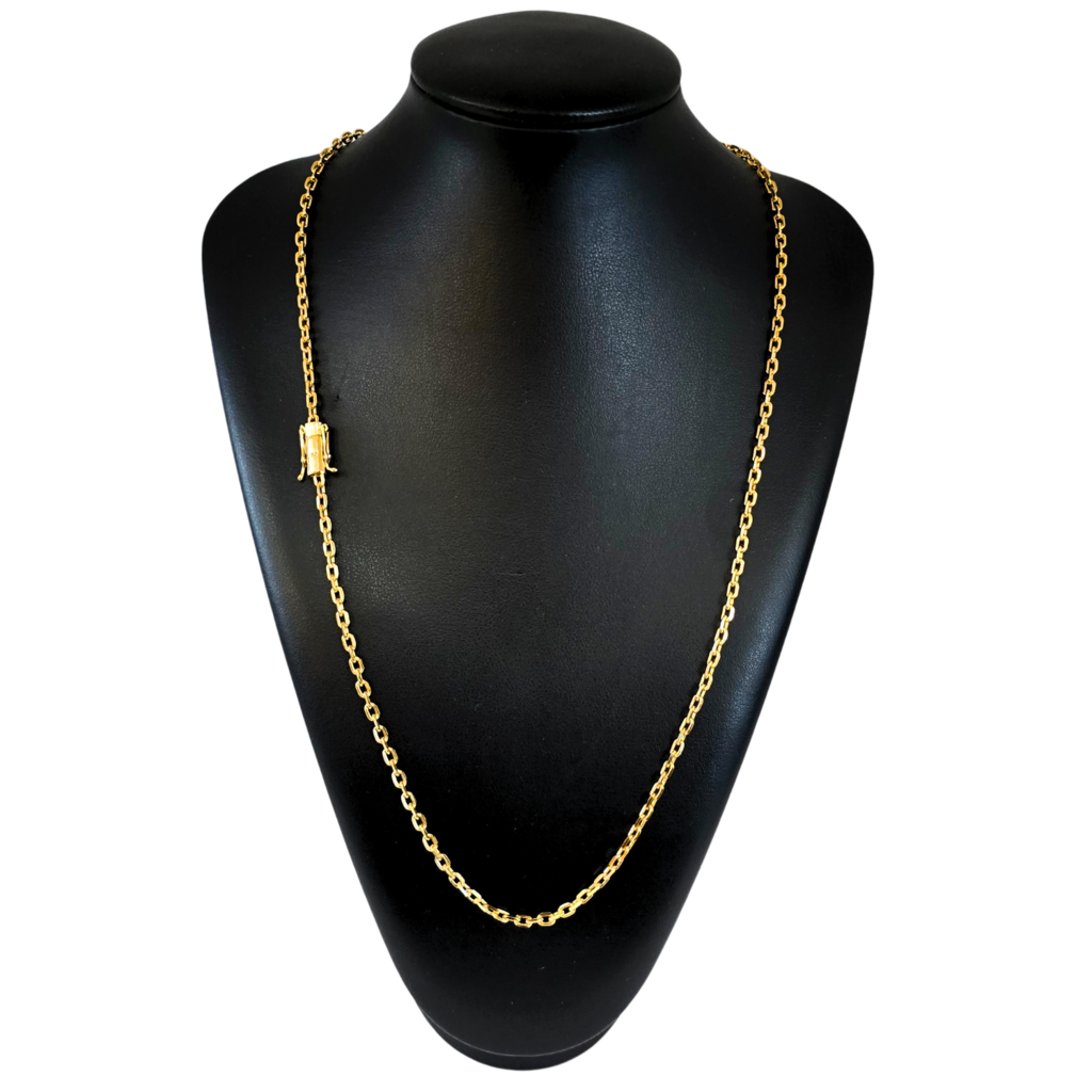 Cordão + Pulseira Cadeado 3mm Banhado A Ouro 18k