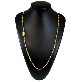 Cordão + Pulseira Cadeado 3mm Banhado A Ouro 18k