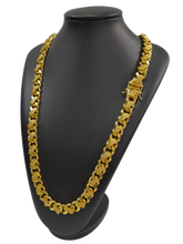 Cordão Pitbull Grumet S 13mm 1 por 1 Cravejado Banhado a Ouro 18k