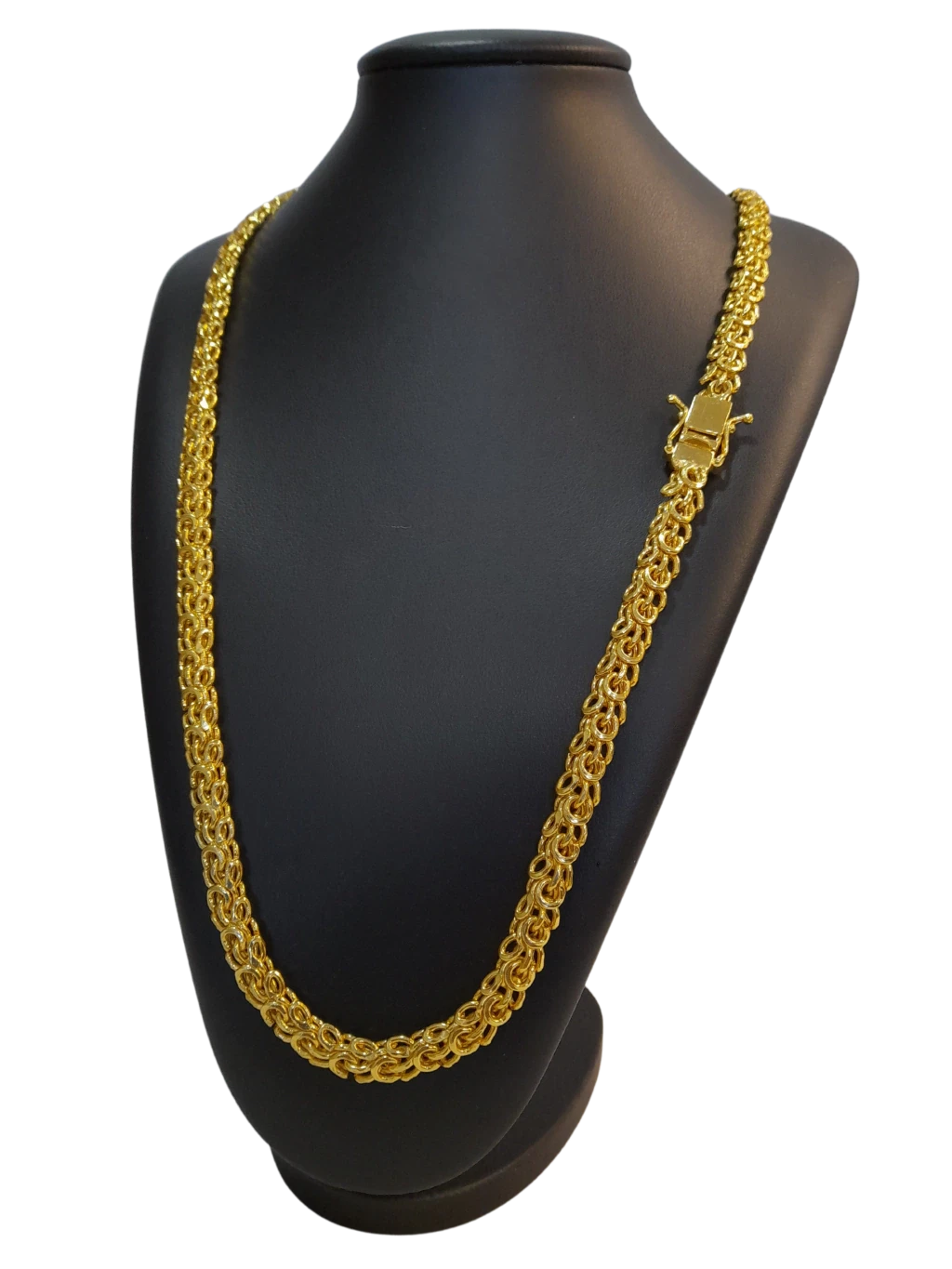 Cordão Escama de Cobra 10mm Banhado a Ouro 18k