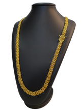 Cordão Escama de Cobra 10mm Banhado a Ouro 18k