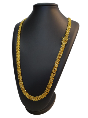 Cordão Escama de Cobra 10mm Banhado a Ouro 18k