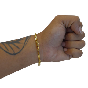 Cordão+Pulseira Cadeado 4mm Pingente São Jorge Banhado a Ouro 18k