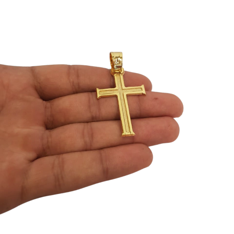Cordão+Pulseira Cadeado 3mm Pingente Cruz Templaria Banhado Ouro 18k