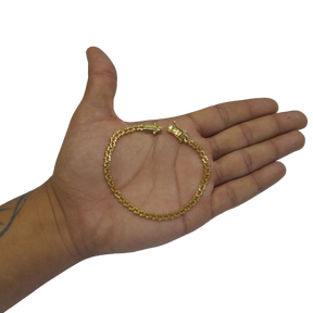 Pulseira Grumet Zíper 5mm Banhado a Ouro 18k