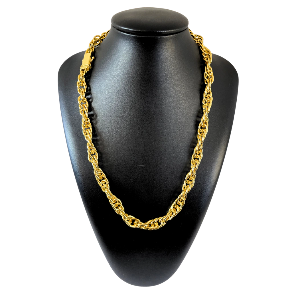 Cordão Corda 11mm Banhado Ouro 18k
