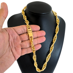 Cordão Corda 11mm Banhado Ouro 18k