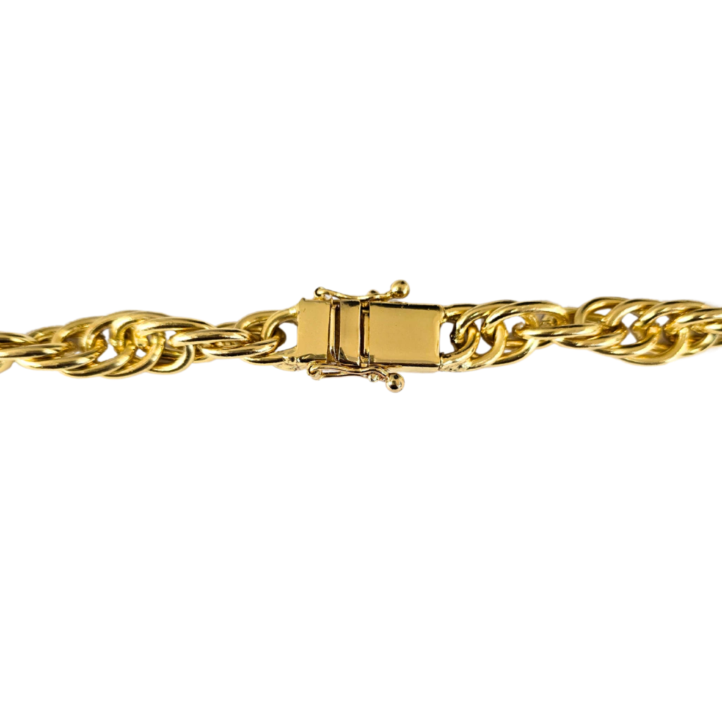 Cordão Corda 11mm Banhado Ouro 18k