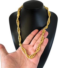Cordão Corda 11mm Banhado Ouro 18k