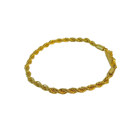 Pulseira Baiano - 5mm - Fecho Bomba - Banhado a Ouro 18k