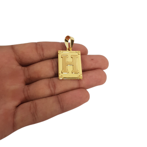 Cordão+Pulseira Cadeado 3mm Pingente Escolha sua Letra de A a Z Banhado a Ouro 18k