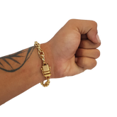 Pulseira Trançado Triplo 9mm Banhado a Ouro 18k