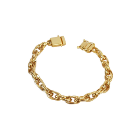 Pulseira Trançado Triplo 9mm Banhado a Ouro 18k