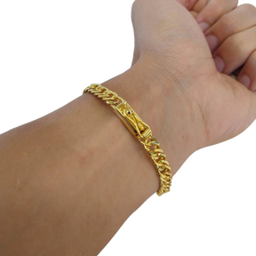 Cordão+Pulseira Grumet 7mm Pingente Escolha sua Letra De A a Z Banhado a Ouro 18k