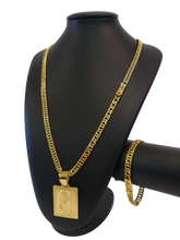 Cordão+Pulseira Grumet 7mm Pingente Escolha sua Letra De A a Z Banhado a Ouro 18k