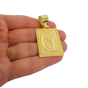Cordão+Pulseira Grumet 7mm Pingente Escolha sua Letra De A a Z Banhado a Ouro 18k