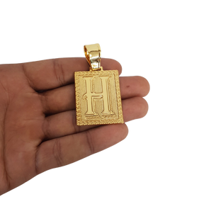 Cordão Pulseira Peruano 6mm Pingente Escolha sua Letra de A a Z Banhado a Ouro 18k