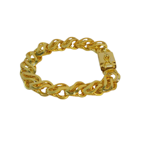 Pulseira Friso S Vazado 13mm Banhado A Ouro 18k