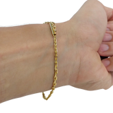Pulseira Cadeado 2mm Banhado a Ouro 18k