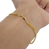 Pulseira Grumet Lacraia 3mm Banhado a Ouro 18k