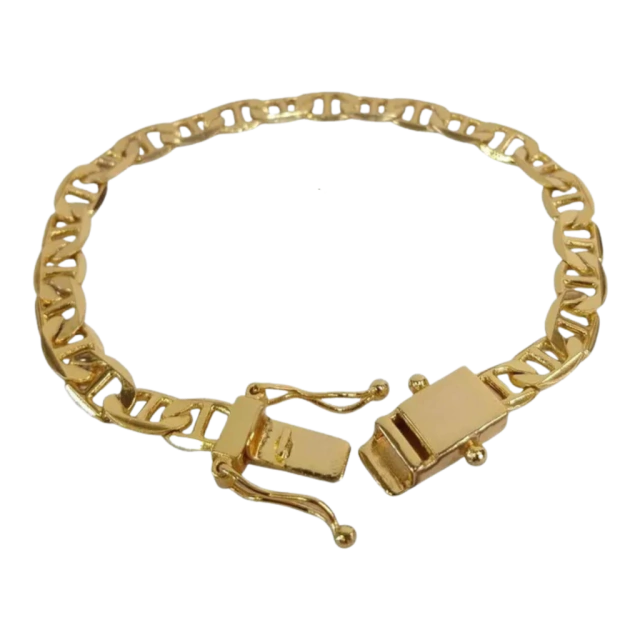 Pulseira Piastrine 7mm Banhado a Ouro 18k