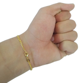 Pulseira Pitbull Grumet 2,5mm Banhado a Ouro 18k