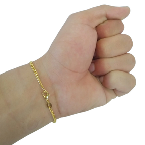 Pulseira Pitbull Grumet 2,5mm Banhado a Ouro 18k