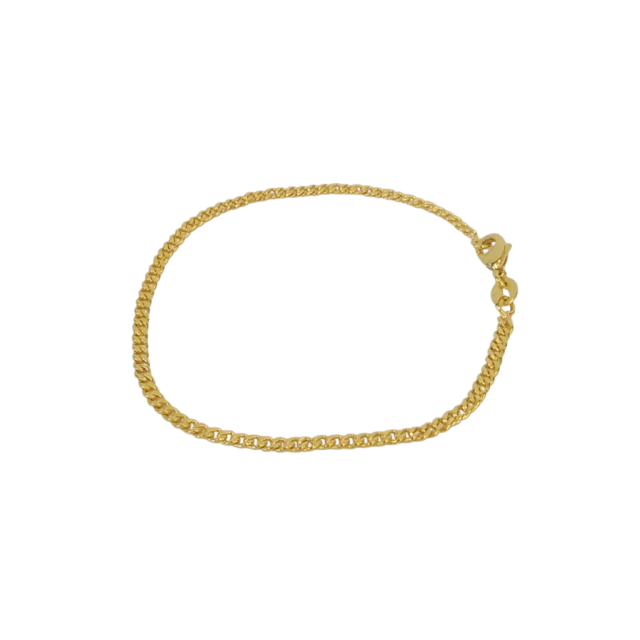 Pulseira Pitbull Grumet 2,5mm Banhado a Ouro 18k
