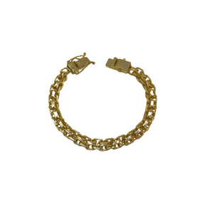 Pulseira Cadeado Duplo 8mm Banhado a Ouro 18k