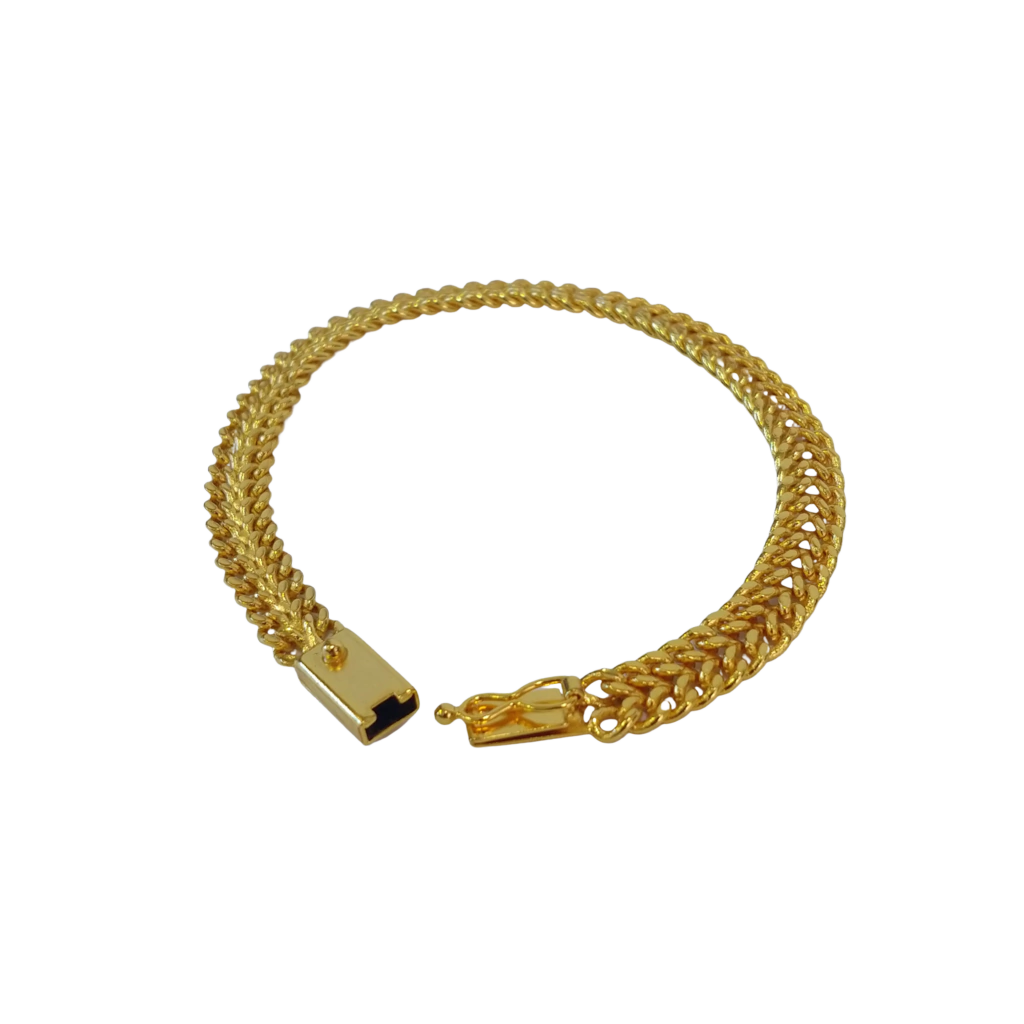 Pulseira Grumet Duplo 8mm Banhado A Ouro 18k