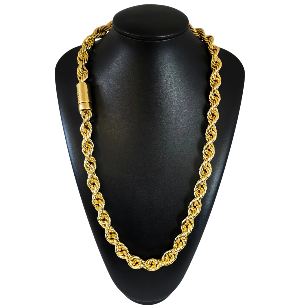 Cordão Baiano 13mm Banhado a Ouro 18k