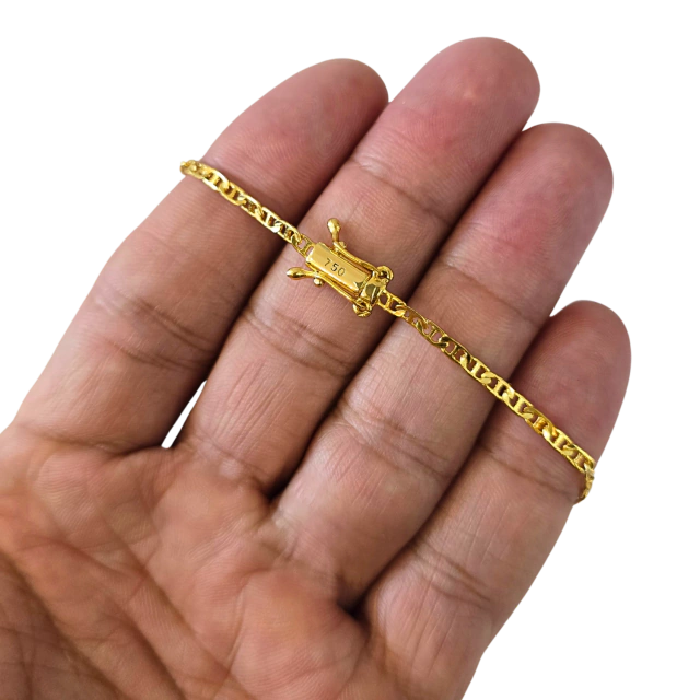 Pulseira Piastrine 3mm Banhado a Ouro 18k