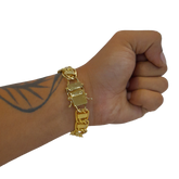 Pulseira Dubai 15mm Banhado a Ouro 18k