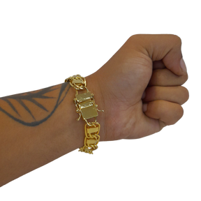 Pulseira Dubai 15mm Banhado a Ouro 18k